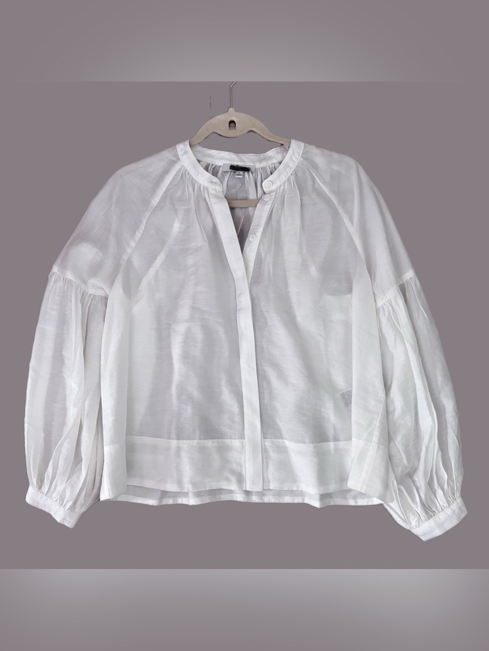 MADEWELL Ivory Button Front Blouse Lyocell Top Pleated Women’s Size Small Shirt - Picture 3 of 11
